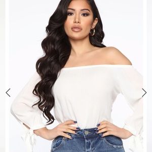 White off the shoulder top